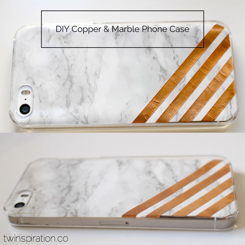 DIY Marble Crafts | DIY Copper & Marble Phone Case by Twinspiration at http://twinspiration.co/diy-copper-marble-phone-case/