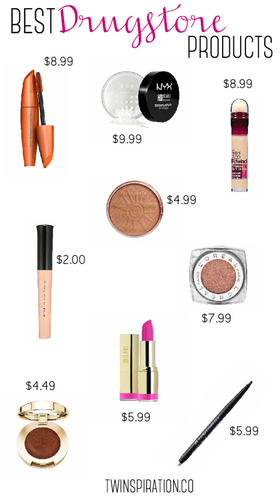 Best Drugstore Makeup Products by Twinspiration at https://twinspiration.co/best-drugstore-makeup/