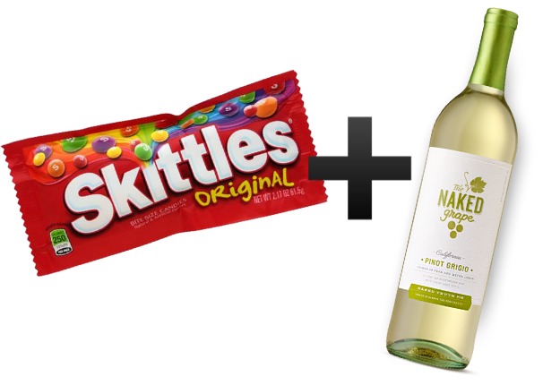 Skittles + Pinot Grigio | Candy + Wine Pairing For A Halloween Night In by Twinspiration at https://twinspiration.co/candy-wine-pairing-halloween