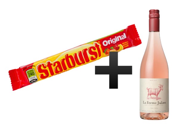 Starburst + Rose | Candy + Wine Pairing For A Halloween Night In by Twinspiration at https://twinspiration.co/candy-wine-pairing-halloween