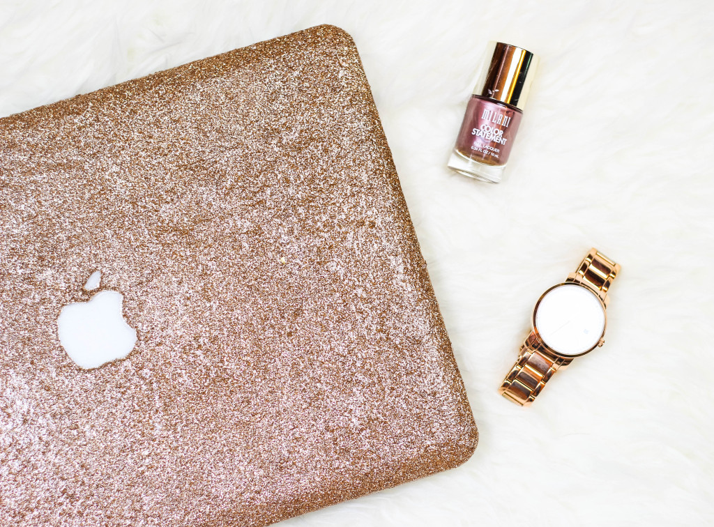 Rose gold outlet glitter macbook case