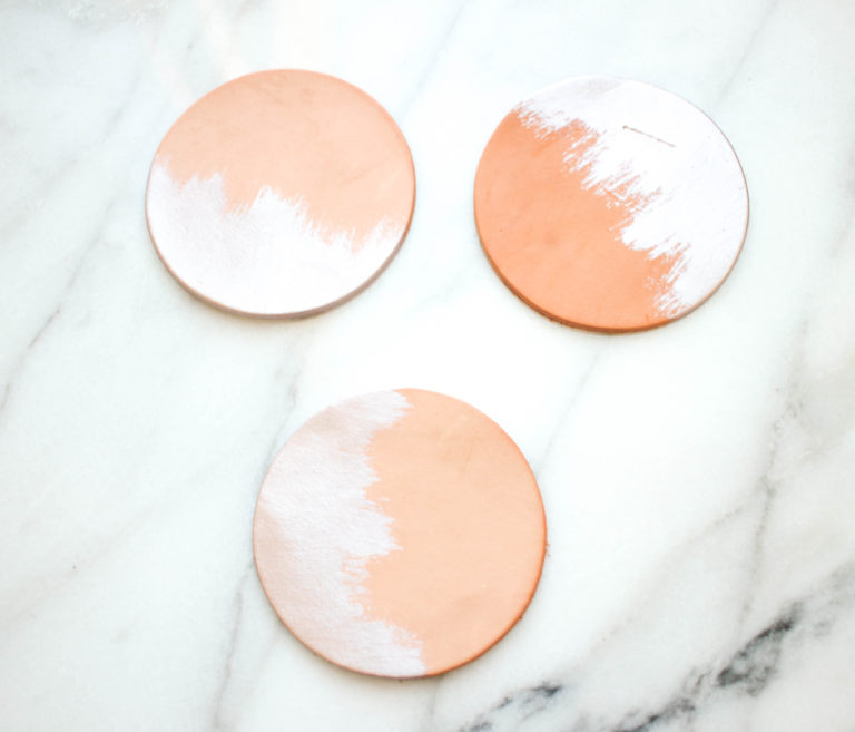 DIY Metallic Leather Coasters | Twinspiration