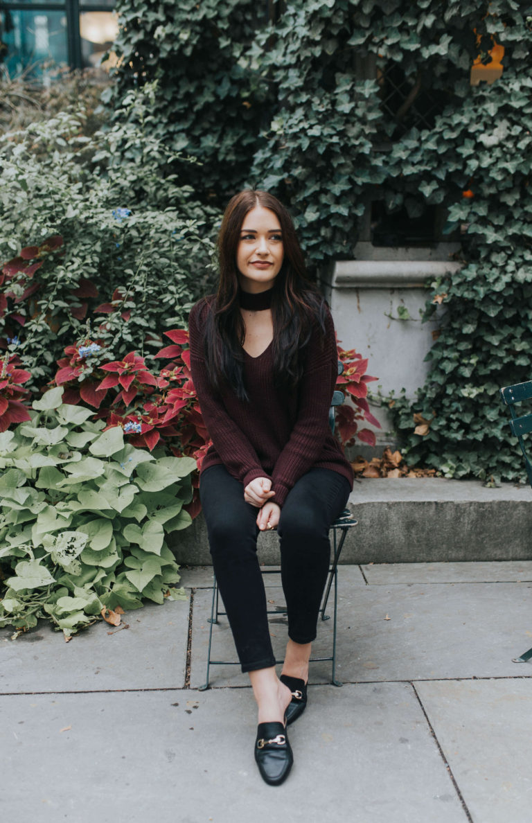 Burgundy in Bryant Park | Twinspiration