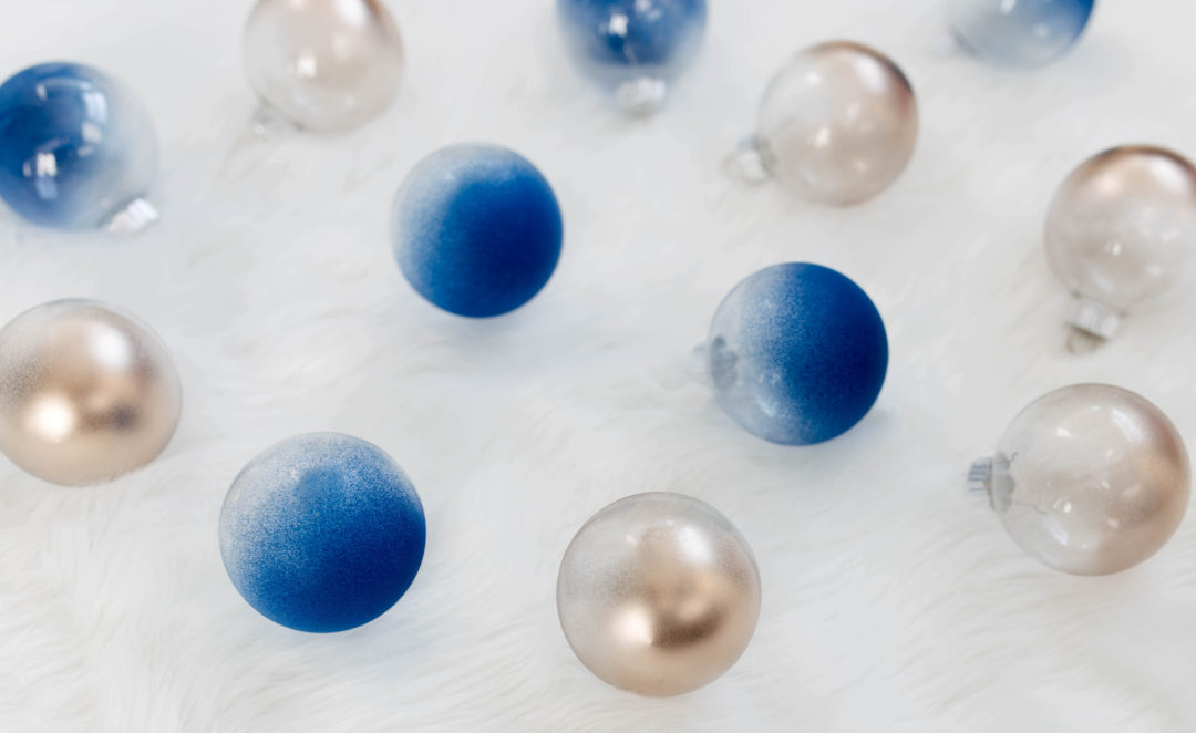 DIY Metallic Frosted Ornaments | Twinspiration