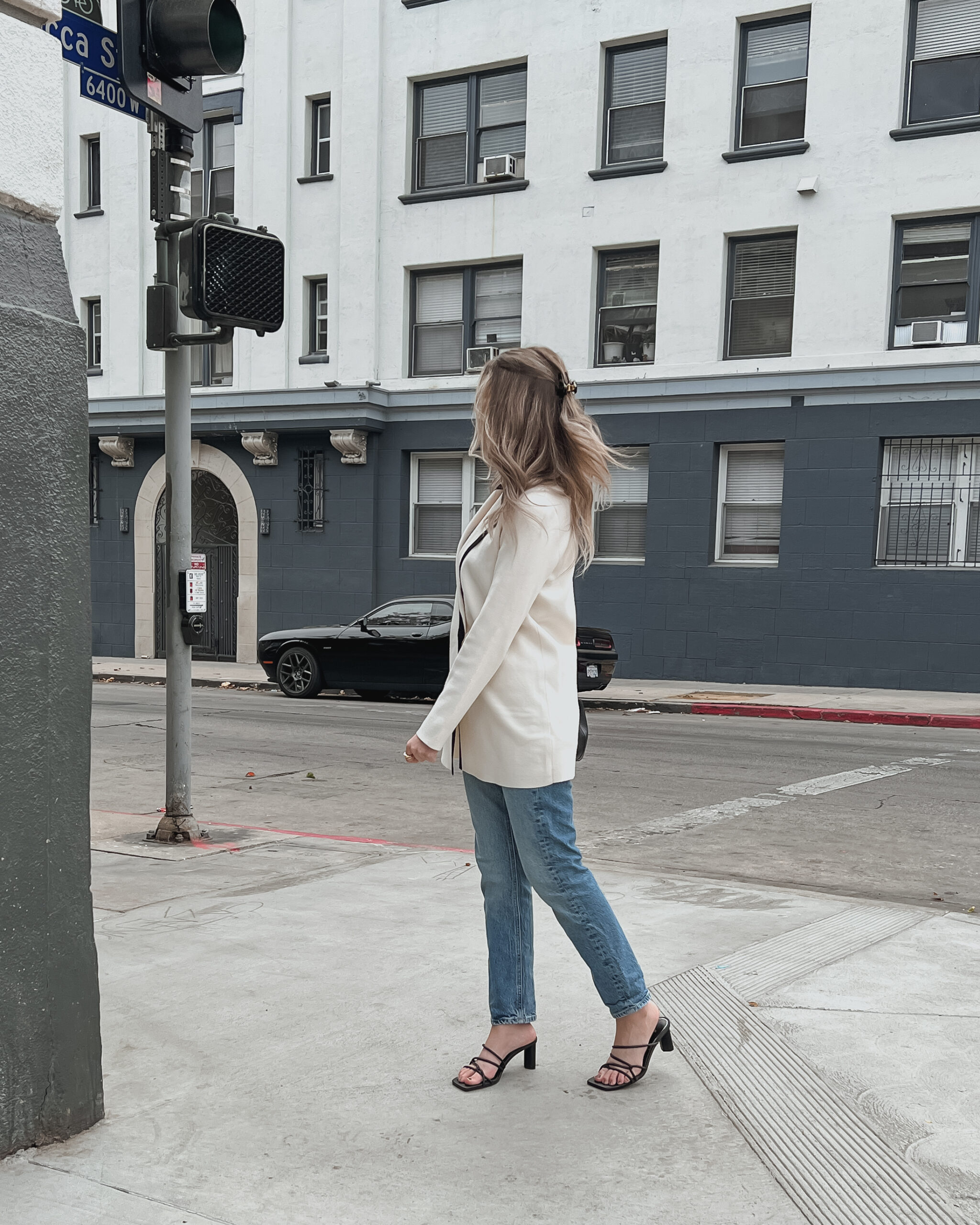 Black + Cream Sweater Blazer | Twinspiration