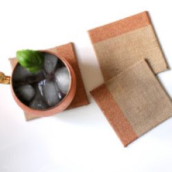 DIY Copper & Burlap Coasters