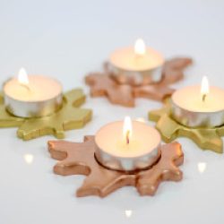 DIY Metallic Leaf Votive Candle Holders by Twinspiration